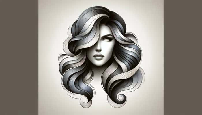 Woman with long, layered hair in soft, bouncy waves, framing face and highlighting cheekbones.