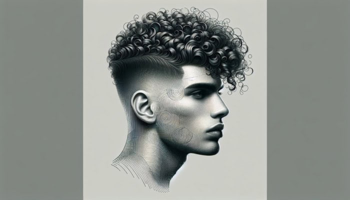 Short curly hair styled in a modern, low-maintenance, sophisticated cut with natural curls.