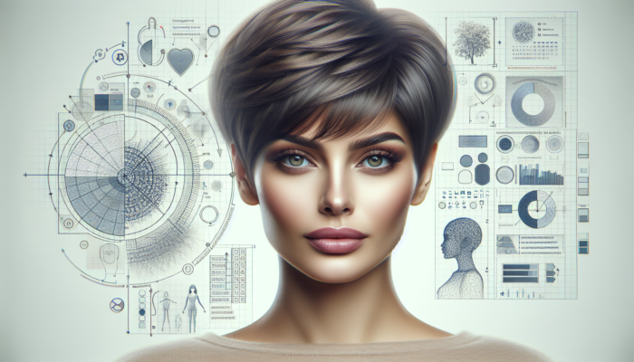 A woman with thin hair wearing a chic, voluminous pixie cut, enhancing her natural beauty.