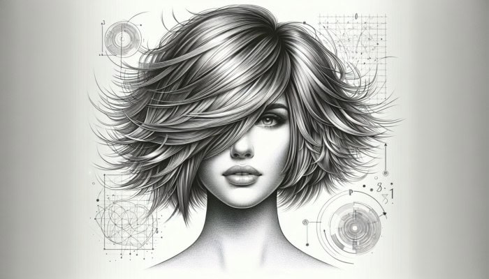 A woman with a layered bob, showing volume and movement, styled with texturizing products.
