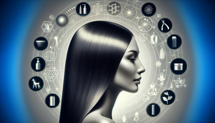 Keratin Treatment: Woman with sleek, radiant hair post-keratin treatment in a professional salon setting.