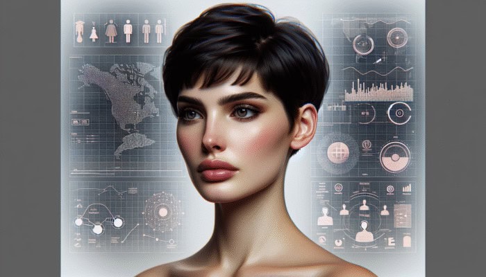 Short Hair Styles for Ladies: Woman with classic pixie cut, short and chic, embodying timeless charm and global trend.
