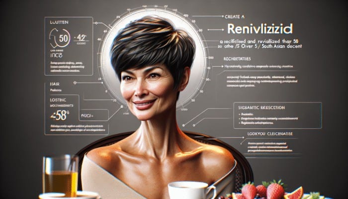 Short Hairstyles for Women Over 50: A chic woman over 50 with a classic pixie haircut, styled for a casual brunch.