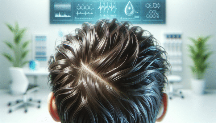 Apple Cider Vinegar for Scalp Health: A close-up of a healthy scalp treated with apple cider vinegar, showing clear skin and vibrant hair growth.