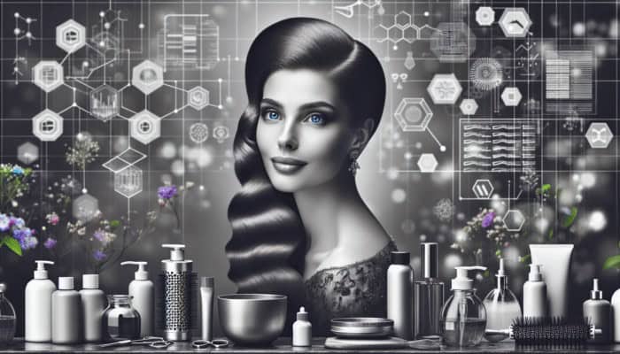 Woman with long hair in elegant updo receiving restorative treatment at a luxurious salon.