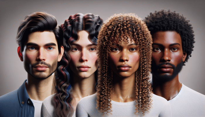 Best Hair Treatments for Beginners: Diverse group displaying straight, wavy, curly, and coily hair types against a neutral backdrop.
