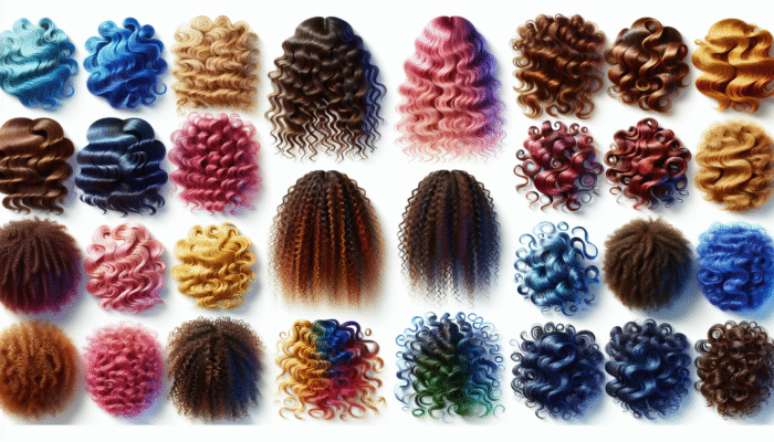 Advanced Tips for Curly Hair Maintenance: A colorful display of various curl patterns, from loose waves to tight coils, each labeled for clarity.
