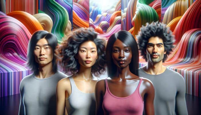Techniques for Boosting Hair Volume Fast: Diverse group showcasing genetic and environmental effects on hair volume in a modern setting.
