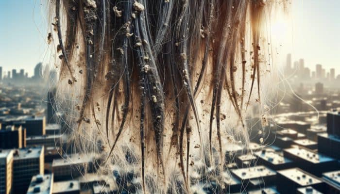 Spring Refresh for Dull, Tired Hair: Dull hair strands coated with residue from pollution, styling products, and hard water minerals.