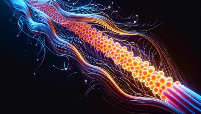 How to Revive Damaged Hair with Protein: A vibrant close-up of a hair strand with glowing keratin proteins, showcasing strength and resilience.