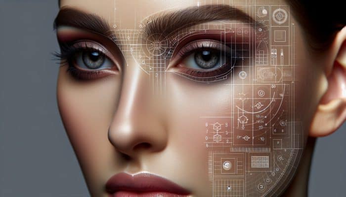 Refining Brow-Bone Contouring in Hairlines: A close-up of a face with makeup enhancing the brow bone, creating a refined, alluring look.