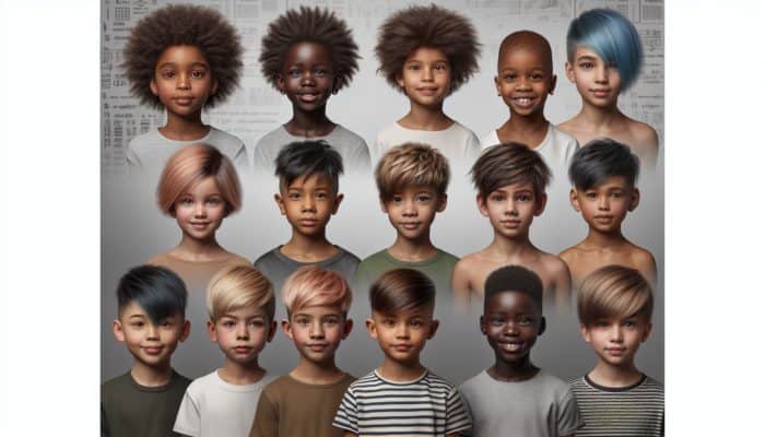 Children with diverse pixie hairstyles, showcasing adaptability and personalization.