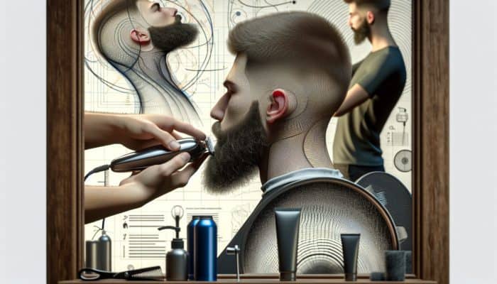 Shaping Beard Blends Seamlessly: A barber using a trimmer to blend a beard, ensuring even lines and following natural growth patterns.